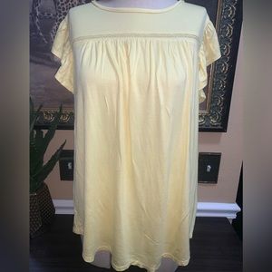 Yellow flutter sleeve top